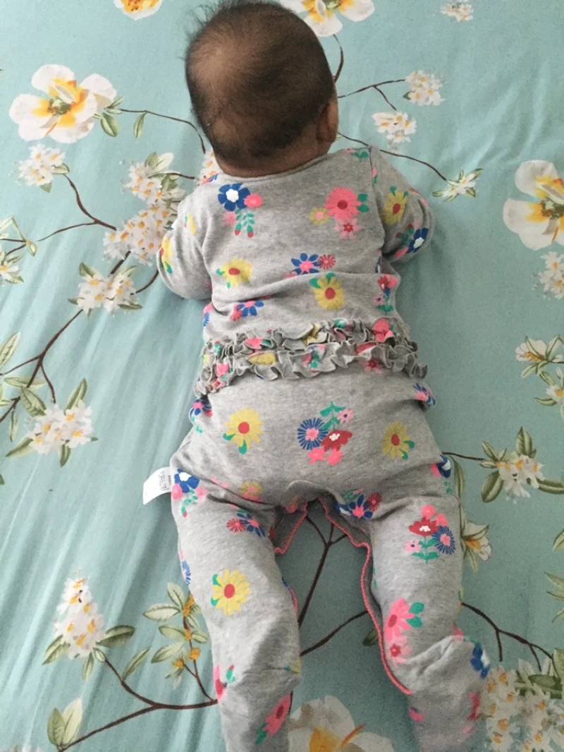 Newborn baby jumpsuit, baby boy and cotton covered foot jumpsuit.