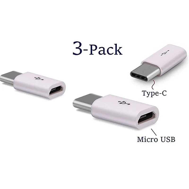3Pack Otg Micro Usb To Type C Cable Adapter Usb Type-c Converter Adaptador for Samsung S9 S8 Oneplus Xiaomi Huawei Fast Charger