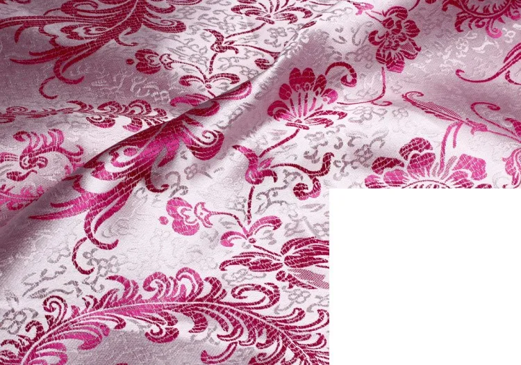 90 см* 50 см жаккардовая Дамасская китайская детская одежда кимоно ханьфу парча Атлас Феникс ткани - Цвет: white pink