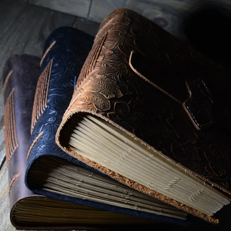 Cena PHANTACI Vintage Handmade skórzany dziennik Sketchbook Travel Journal pusty papier do pisania notatniki prezenty biurowe