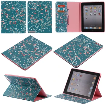 

For Apple iPad Pro 9.7'' apricot Tree PU Leather Stand Wallet Case Cover for Apple iPad air 3 2 ipad mini 4 iPad 2 3 4 5 6 Case