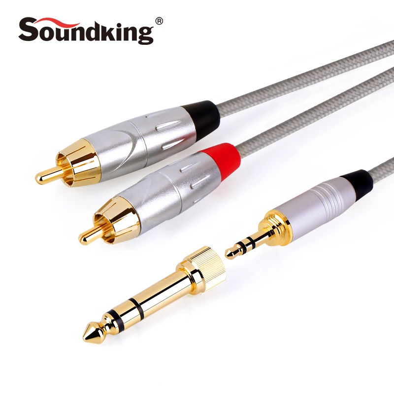 Soundking Многофункциональный RCA кабель от 2rca до 3 5/6 35 мм аудио rca 5 мм/6 разъем папа