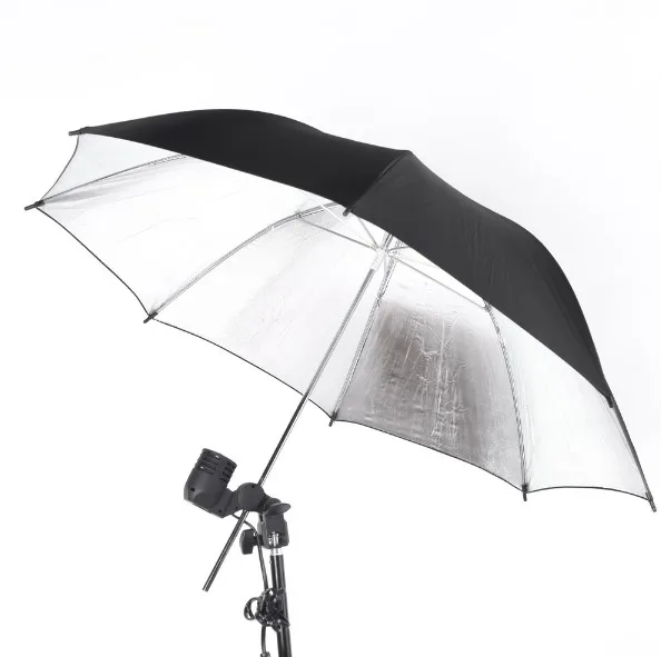 TRIOPO 83cm 33'' Pro Reflector Black Silver Umbrella Studio Photography