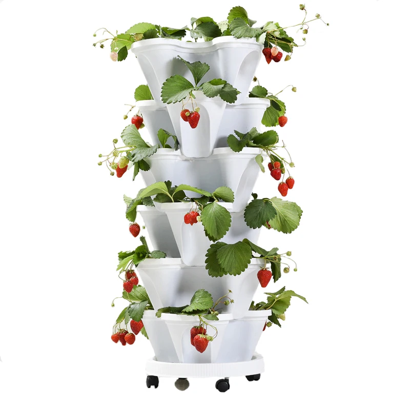 

Three-dimensional Flower Pot Strawberry Basin Multi-layer Superimposed Cultivation Pot Vegetable Melon Fruit Planting Decoration