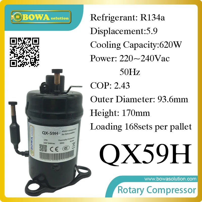

620W Cooling capacity fridge compressor (R134a) suitable for commerce chest display or mobile cooler