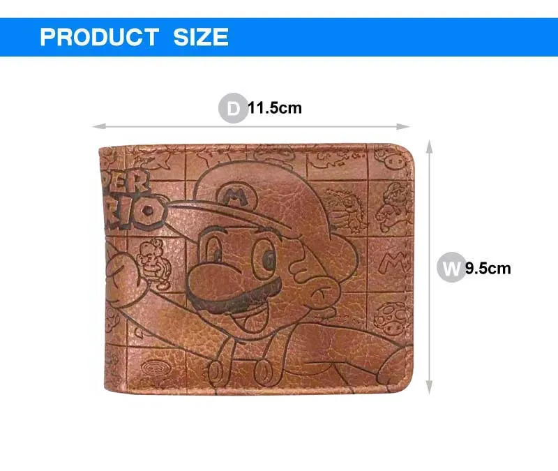 Высокое качество Мужские Super Mario Bros. Двойной Бумажник из искусственной кожи Марио и Луиджи