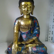 Xd 001438 Китай Бронза Ручной перегородчатой Шакьямуни Статуя будды бесплатный стоимость доставки