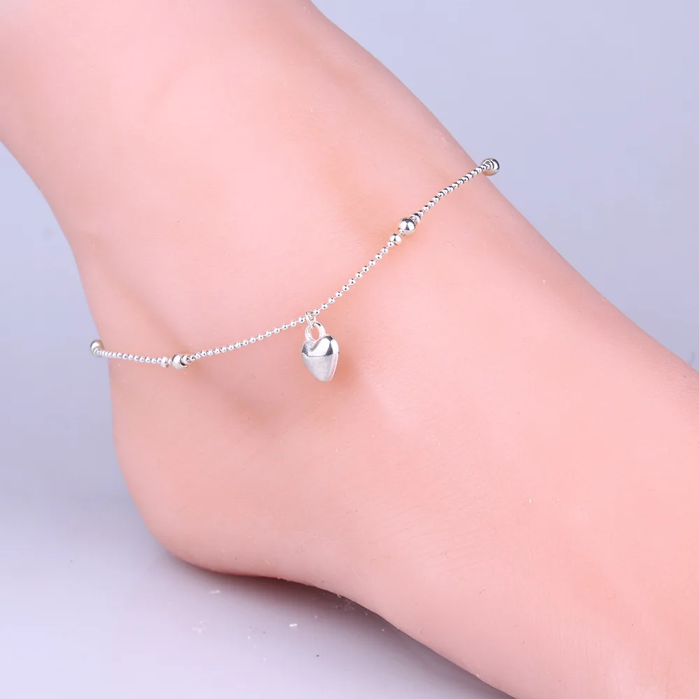 Womens Fashion Silverplate Ankle Bracelet with Rhinestones New