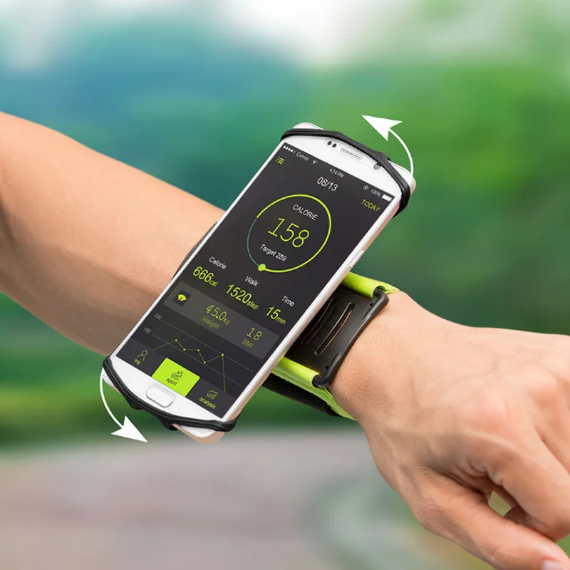 

3.5-6 Inch Rotate Phone Protective Running Bag Outdoor Sports Arm Belt Strap Nylon Wrist Bag For Running Fitness Phone Holder