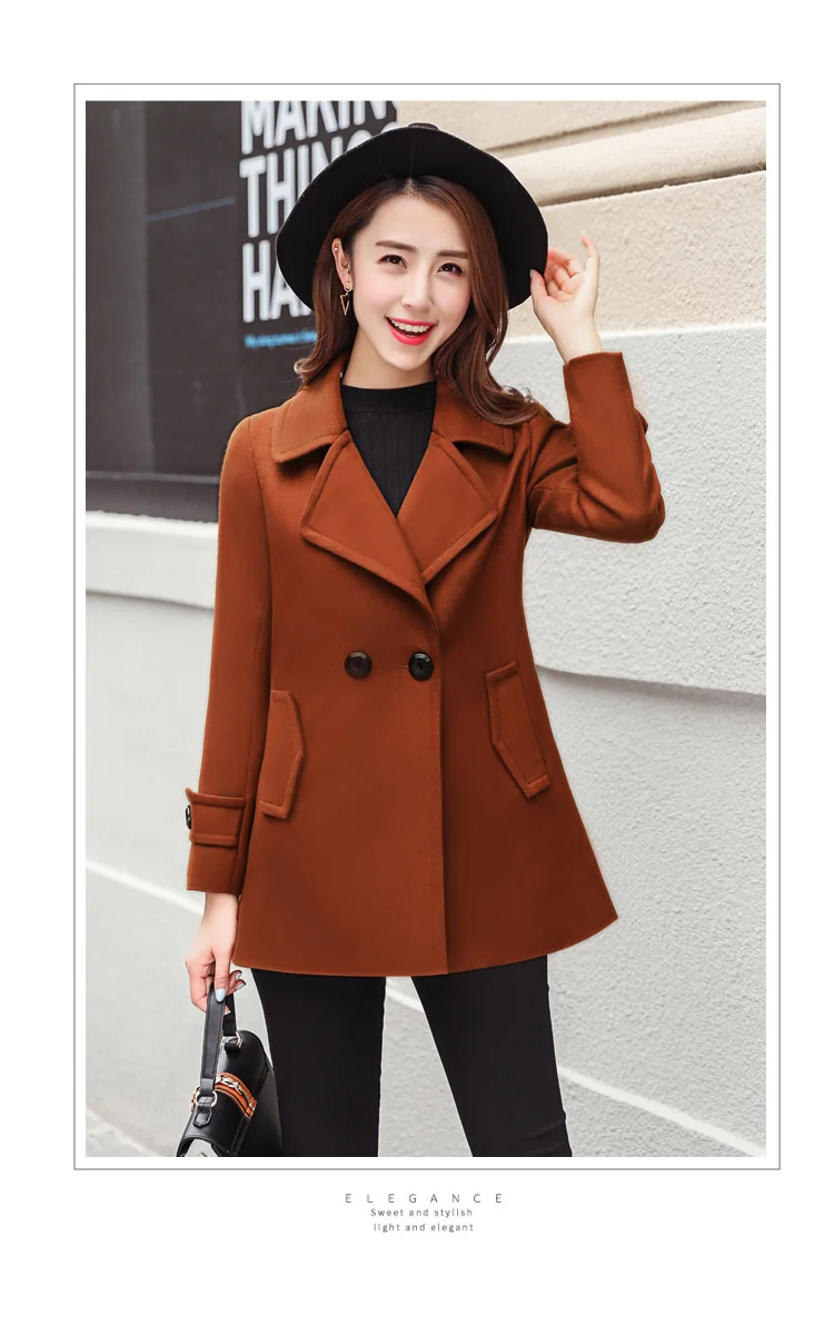 Шерстяное пальто для женщин, Короткая секция, корейский стиль, новинка, Женская кашемировая Шерстяная парка, Осень-зима, плотная тонкая куртка, пальто для женщин
