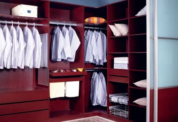 

Closet wardrobe wood veneer surface