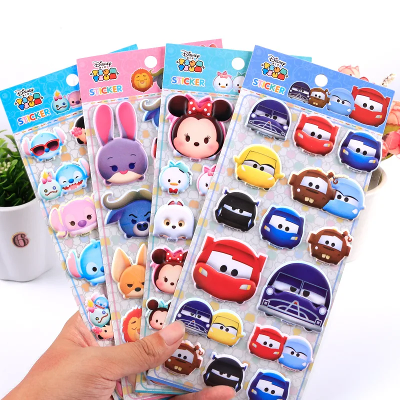 Disney Mixed Cartoon Tsum Tsum DIY Educational Decorative Gifts Classic Toys Puffy Bubble Stickers for Children Girls Boys