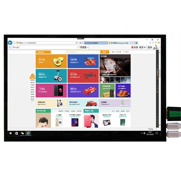 

10.1 Inch HDMI Capacitive Touch Display Screen 1280 * 800 Touch Display Screen For Raspberry Pi Support For Windows Raspbian