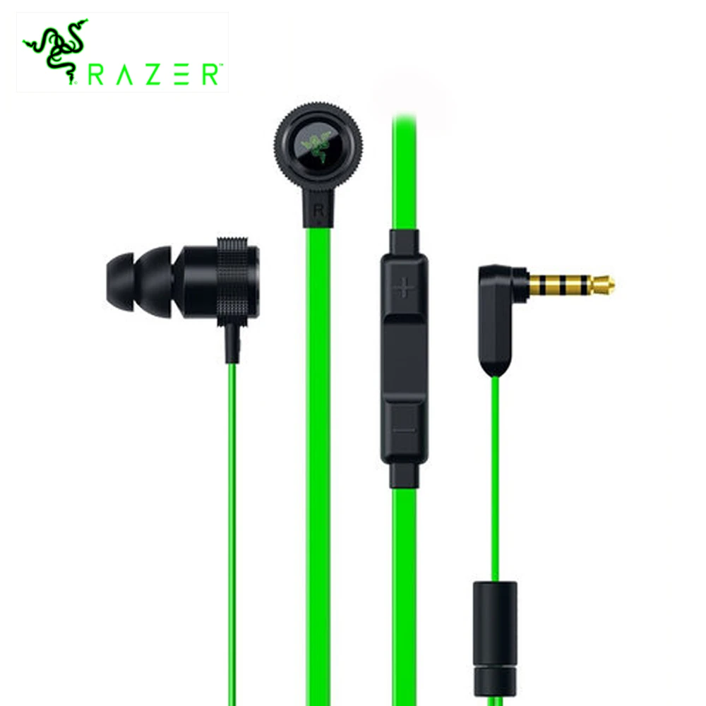 

Razer Hammerhead V2 Earphones Flat Style 1.3m Cables 10mm Drivers Gaming Earphone Noise Cancelling Earbud Stereo Music Earphones