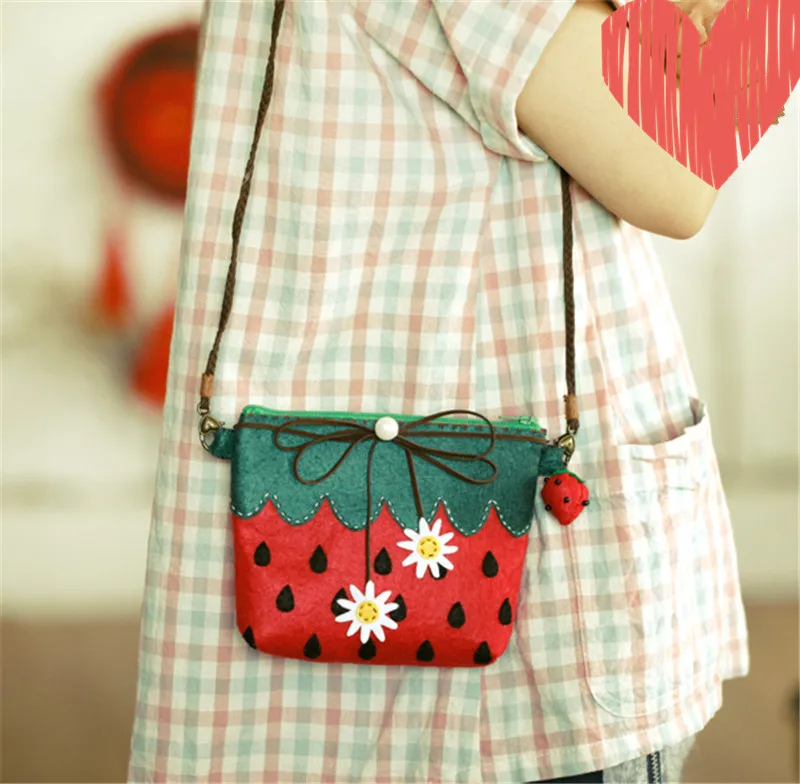 DIY Craft Kit Of Felt Coach Women Handbags Handmade Cute Shoulder Bag For Kids and Girlfriend Messenger Material Package Set | Дом и сад