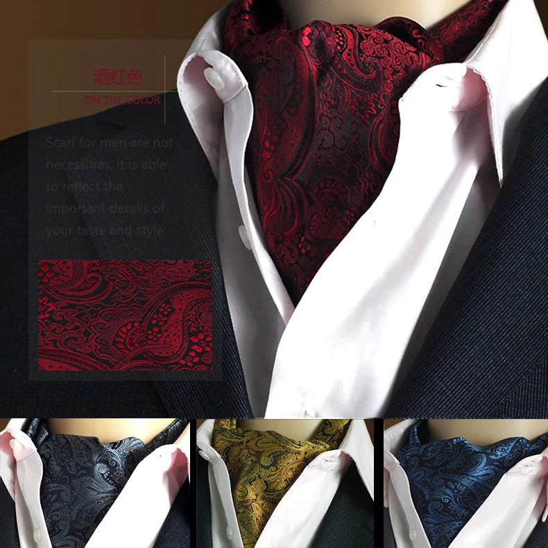 Married male cravat double faced yarn dyed silk scarf suit shirt