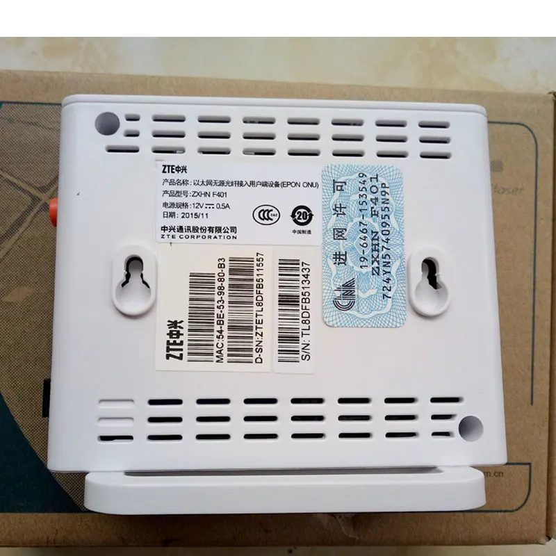 Оригинальный ZTE ZXA10 F401 5 шт. фотоэлемент FTTH EPON ONU с 1 портом Ethernet английская прошивка