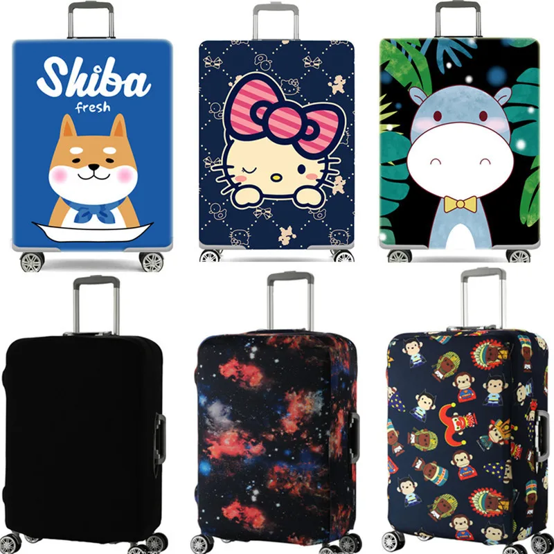 

Cartoon Elastic Luggage Protective Cover Travel Thicker Trunk Cases Dust Cover Rain Bag Suitcase Accessory Product Women men