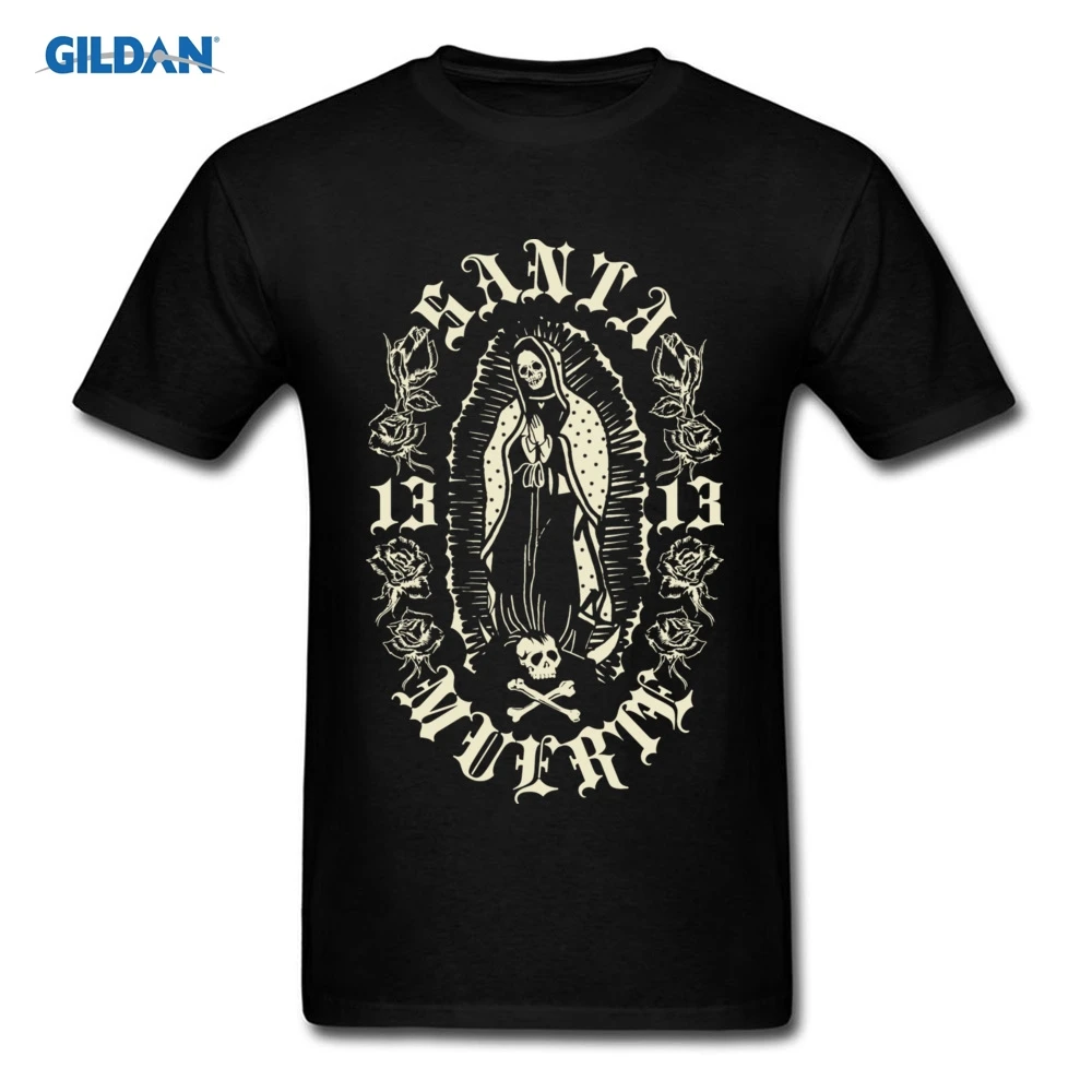 Tees Santa Muerte 13 Fall 2019 Popular Custom Short Sleeve All Cotton Crew Neck Men's T-shirts Custom Tee Shirts
