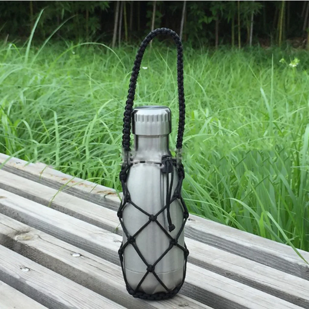 2pcs Water Bottle Carrier Mesh Bag Holder Carrying Nets Fits 260ml Wide Mouth Bottles Vacuum Cups