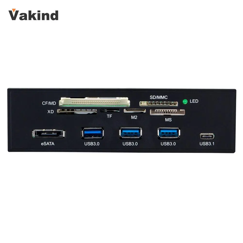 

5.25 inches 6 in 1 Multifunction Card Reader Built-in-one Desktop External USB 3.0 USB 3.1 eSATA for SD MMC TF MD CF M2 MS