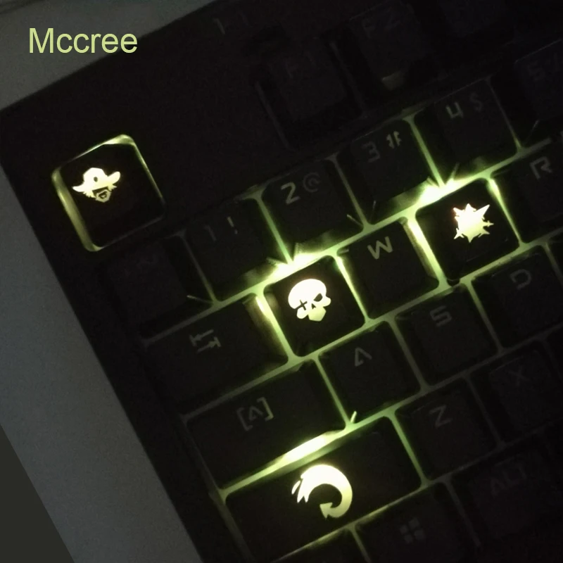 [Hfбезопасности] Индивидуальные полупрозрачные ABS колпачки для механической клавиатуры, новые клавиши для игровых клавиатуры - Цвет: Mccree