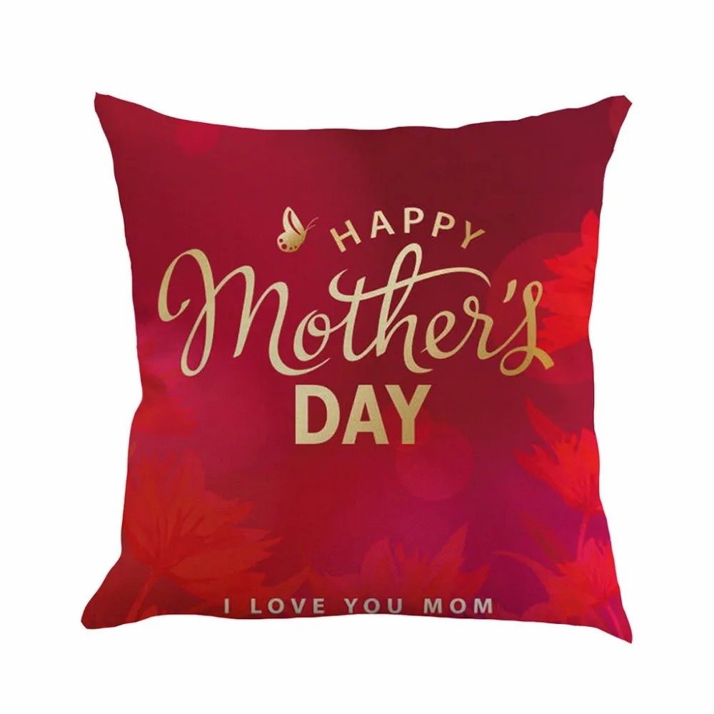 Наволочка квадратная 45 см * 45 см льняная наволочки для подушки супер мягкая диванная подушка для Дня матери набор украшения дома L528