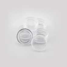 100 шт./лот, 3g, с функцией Прозрачная Круглая бутылка Контейнеры с крышкой жесткий пластиковый горшок хранение для принадлежностей для дизайна ногтей для обучения нанесению акрила блестящая пудра порошок F0001X