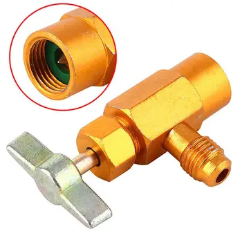 

AC R134a Refrigerant Can Bottle Tap Tapper Opener Connector 1/4in SAE 1/2in Valve