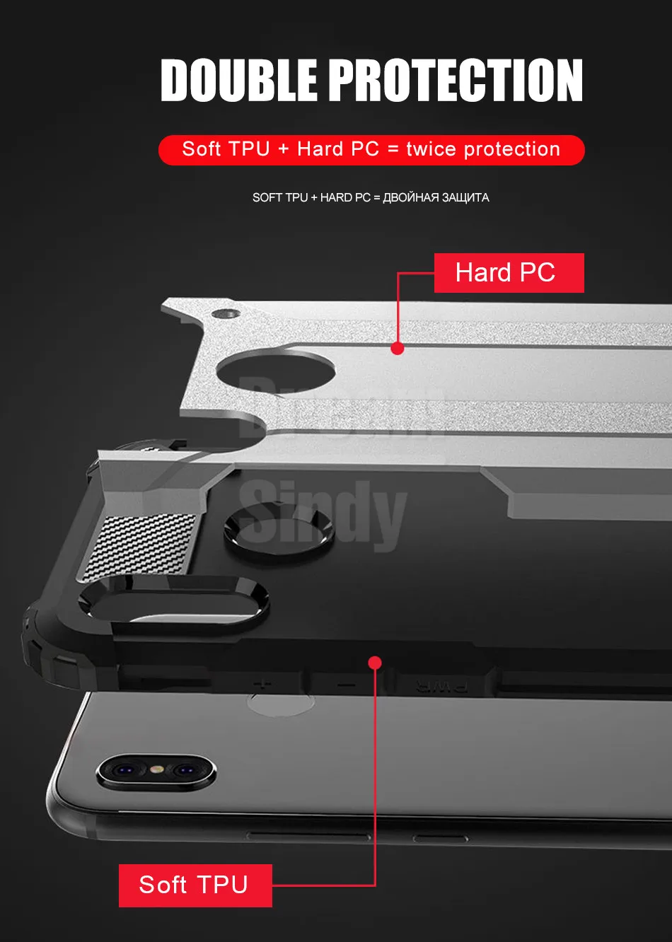 Роскошный армированный противоударный чехол для Xiaomi Redmi Note 7 6 Pro 5 PLus 6A 5A PC чехол для Xiaomi Pocophone F1 силиконовый мягкий чехол