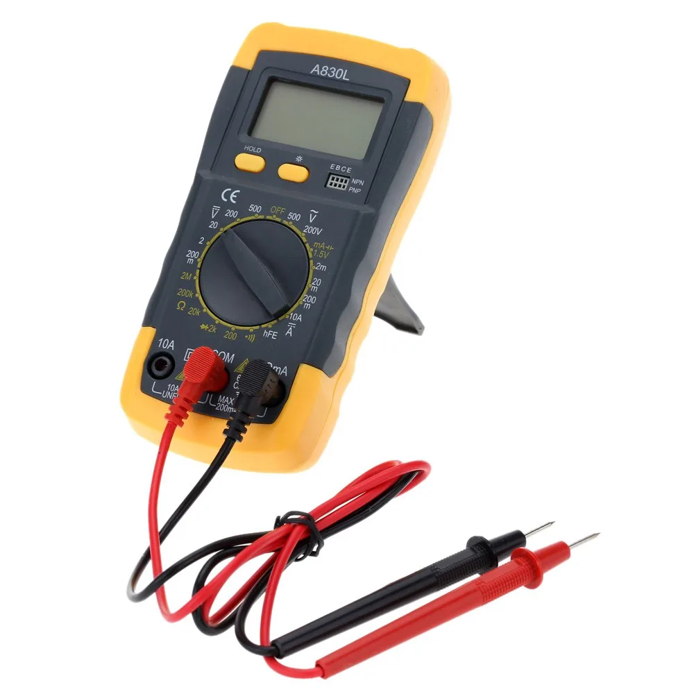 Digital Multimeter DC AC Ammeter Voltmeter Tester Meter LCD Electric Handheld Digital Multimetro Ammeter Multitester A830L