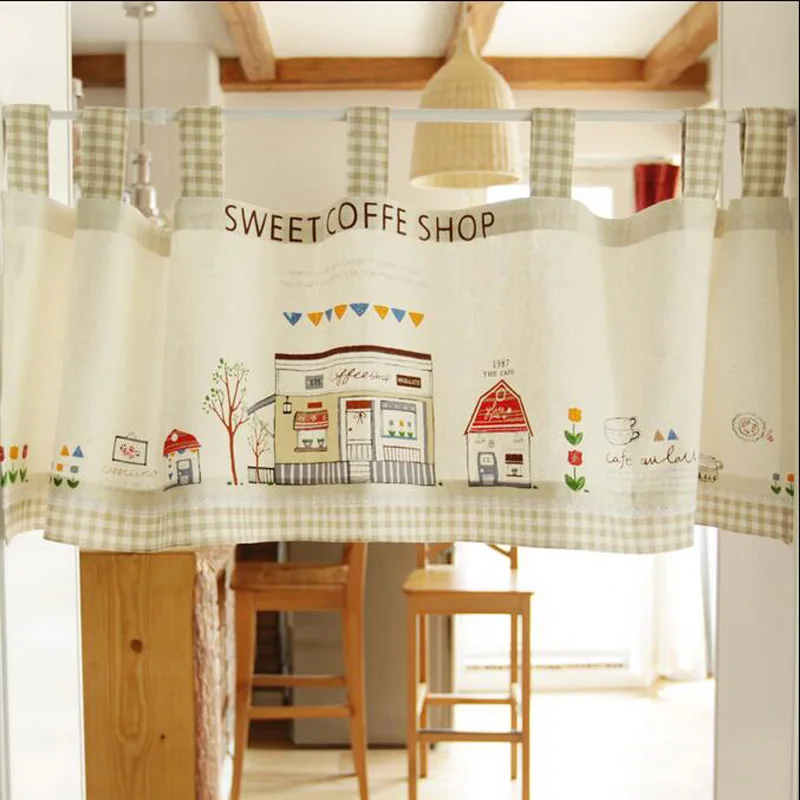 Korean style short curtain decorating door hangings yarn dyed ... Korean style short curtain decorating door hangings yarn dyed ...
