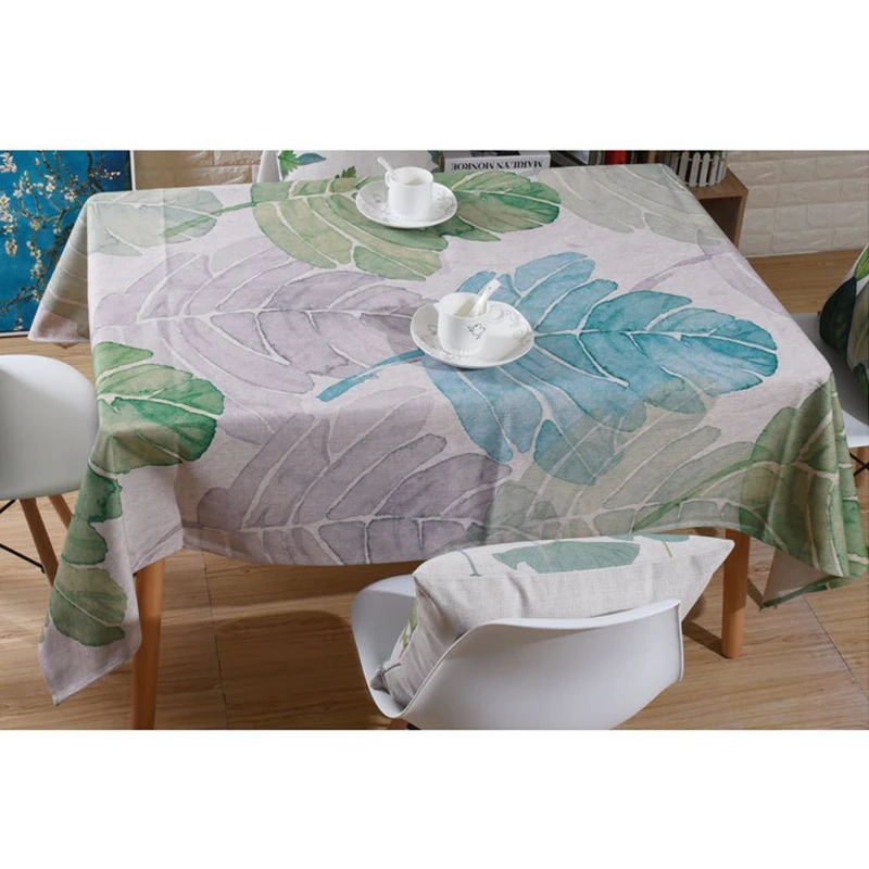 

Table Cloth Rectangular Pastoral Style Tropical Plants Printed Cover Decoration