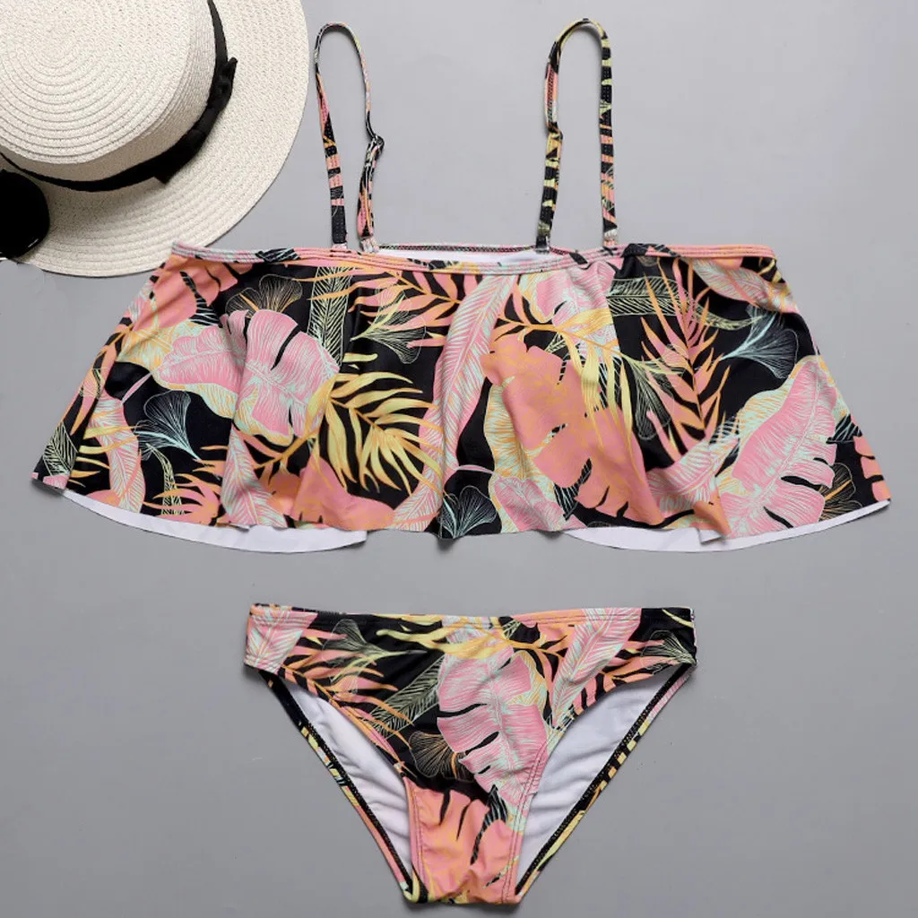 KLV Bikinis 2019 TOP Women Swimsuit Sex Women's Two Piece Print Sexy Split Swimsuit Bikini Swimsuit Beachwear 5.23