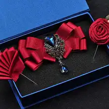 Новые Модные для мужчин's сапфировые Стразы воротник галстук бабочка личность для выступлений и вечерние Мужской страз