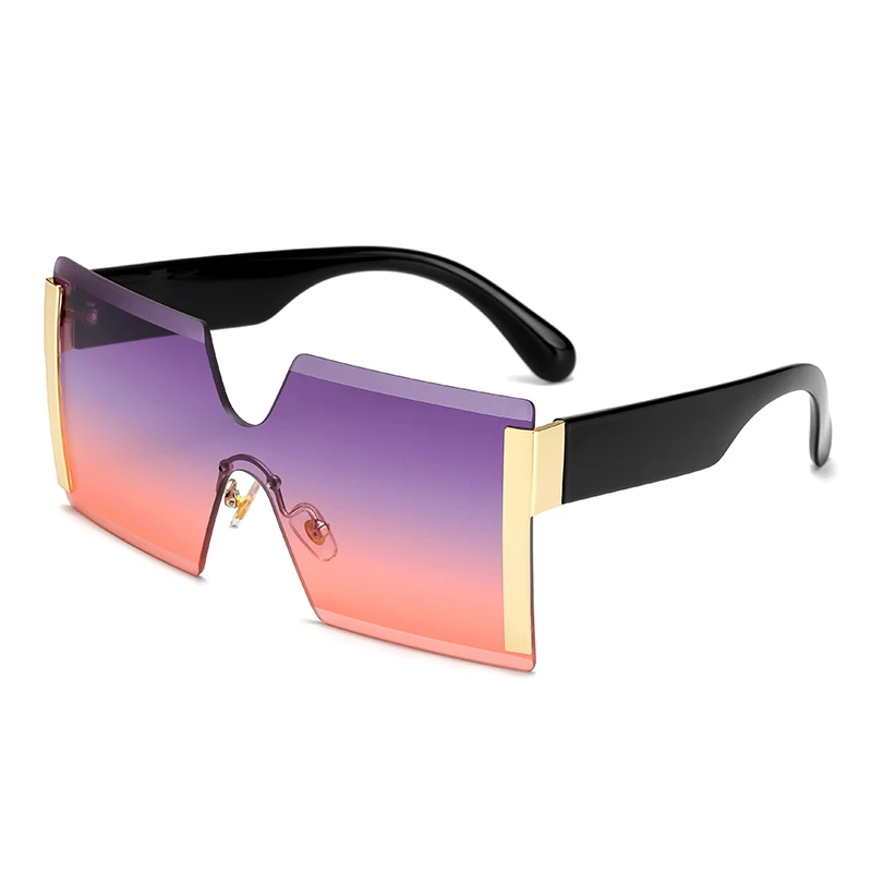 Квадратные Солнцезащитные очки больших размеров, женские модные солнцезащитные очки без оправы, женские брендовые дизайнерские Винтажные Солнцезащитные очки Gafas Oculos de sol UV400