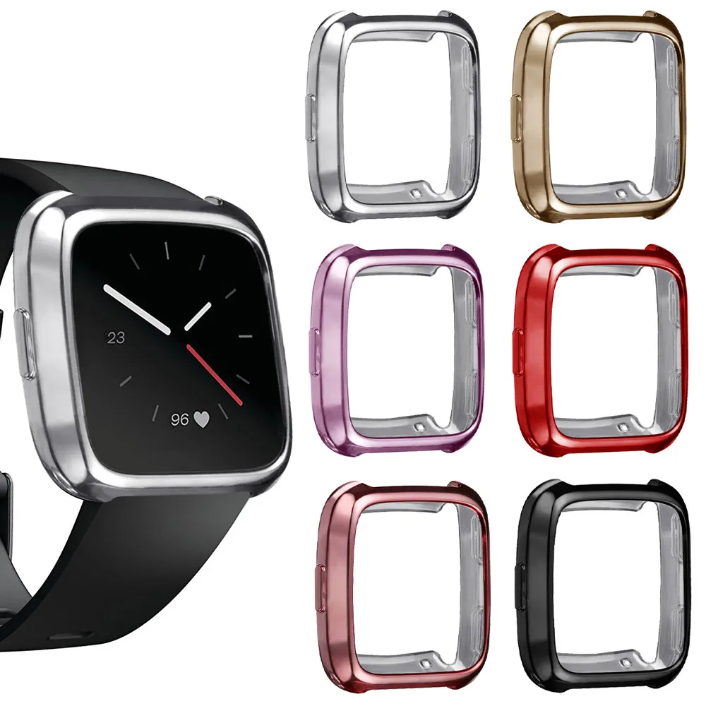 

Ultra-thin Soft Plating TPU Protection Silicone Case Cover For Fitbit Versa Protection Silicone Cases wearable devices 2019