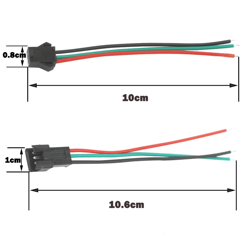 10 пар JST SM 2Pin/3Pin/4Pin быстрый разъем Клеммный провод Мужской и Женский переходник Кабель для светодиодной лампы полосы