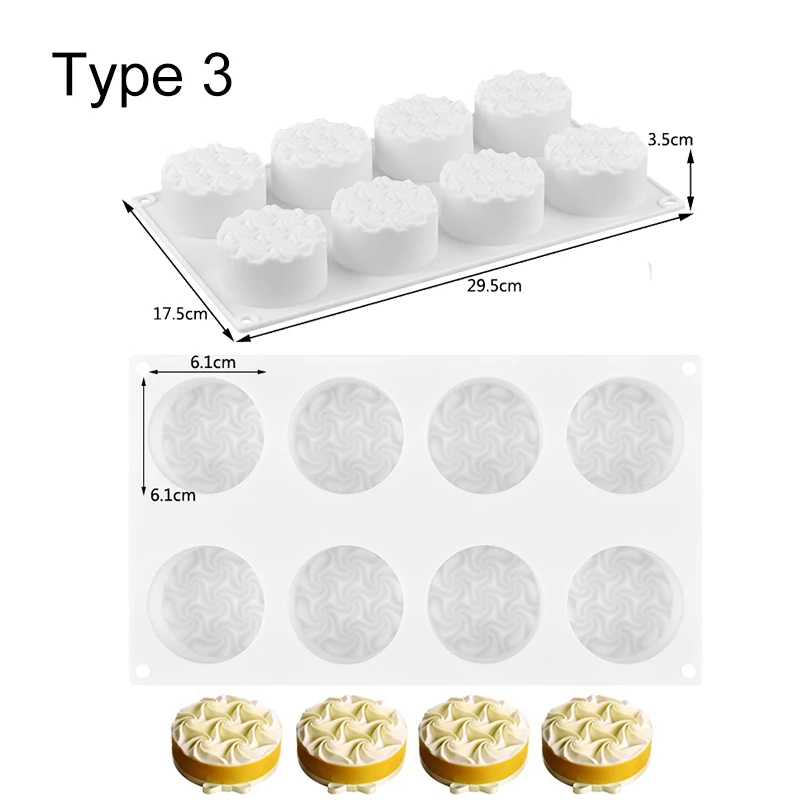 Различные формы, силиконовые формы для выпечки муссов, форма для десерта, форма для мороженого, шоколада, формы для выпечки, форма для выпечки, инструменты для выпечки - Цвет: Type3