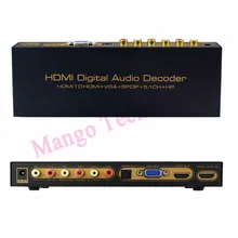 2016 Audio Decoder HDMI Digital Audio Decoder HDMI to HDMI+VGA+SPDIF+5.1CH+for HP Converter Up to 1080P D5260A