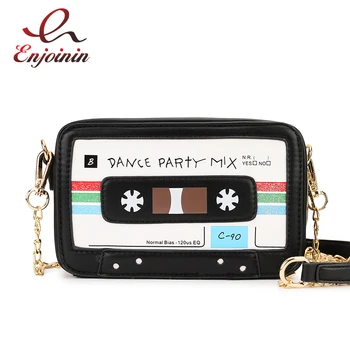 

Vintage Color Tape Design Black Casual Girl's Shoulder Bag Tote Crossbody Mini Bag Clutch Bag Women Fashion Pouch Flap Handbag
