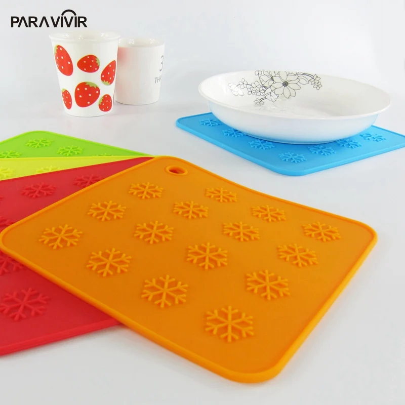 Flexible Silicon Dining Table Placemats Square Non Slip Heat Resistant