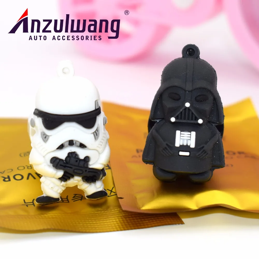 ANZULWANG Car Styling Air Freshener Car Air Condition Vents Decorative Cartoon Black And White Star War