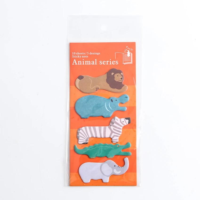 1 упак./лот прекрасный зоопарк Блокнот самоклеящиеся N раз бумаги для заметок на клейкой основе для офиса и школы Supplie - Цвет: hippo
