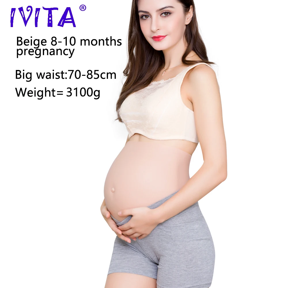 IVITA Realistic Full Silicone Pregnant Belly Pregnancy Pad Unique Hollow Design 