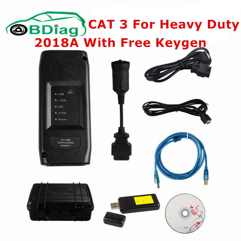

DHL Free WIFI/USB CAT ET 3 2018A Free Keygen Wireless CAT Adapter III P/N 317-7485 CAT3 Best Heavy Duty Truck Diagnostic Tool