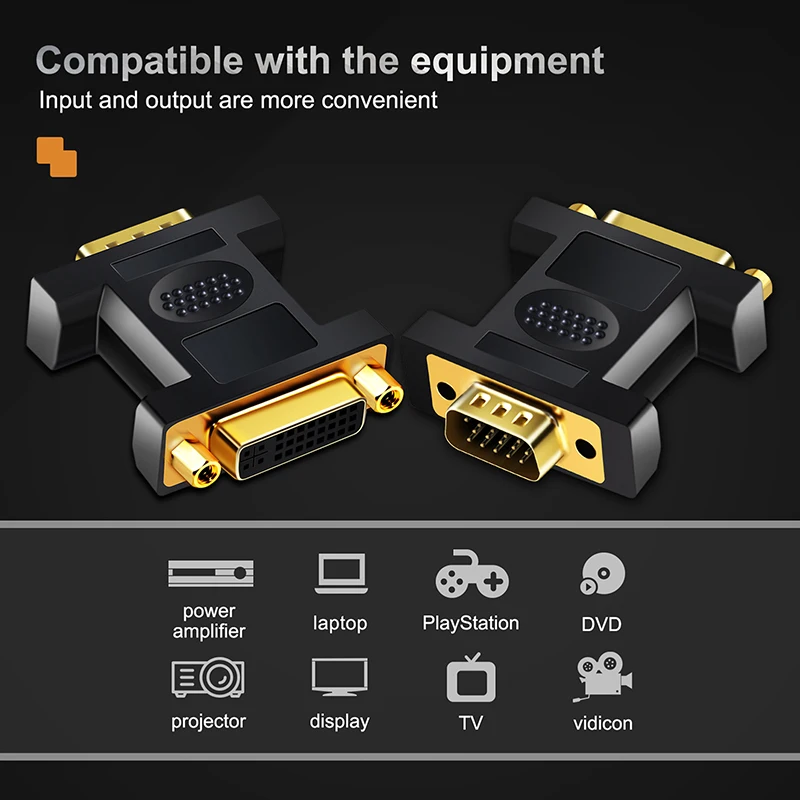 Кабель DVI в VGA адаптер VGA штекер DVI 24+ 5 Pin Женский конвертер ...