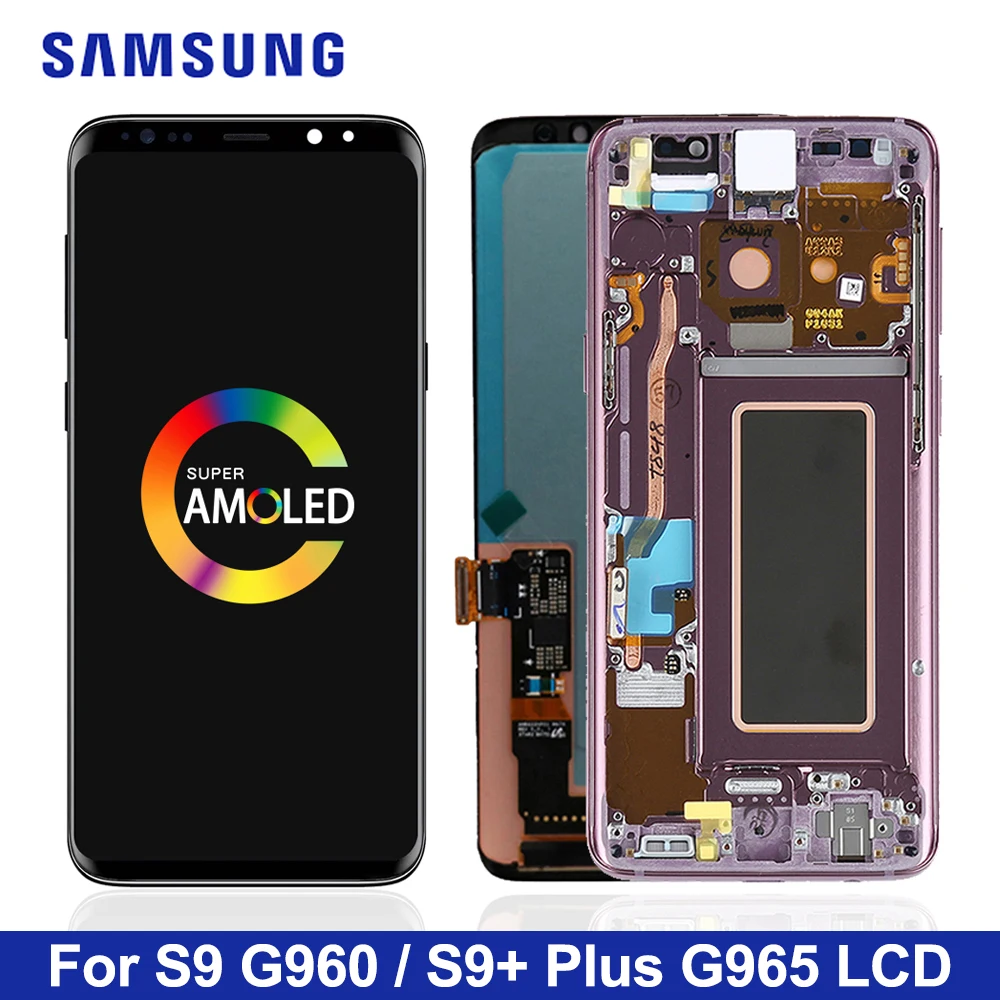 AMOLED сменный ЖК-дисплей для SAMSUNG Galaxy S9 S9+ сенсорный ЖК-экран дигитайзер с рамкой G960 G965 дисплей