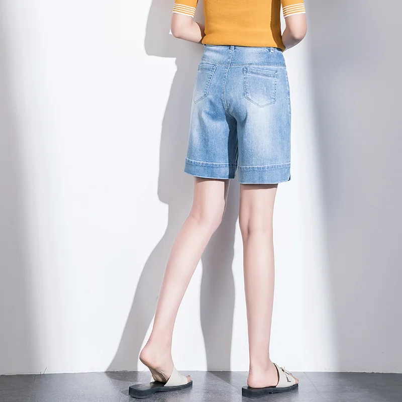Summer new arrival high waist stretch denim shorts women's fashion short jeans summer 19050