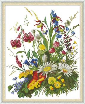

Flowers Of The Wilderness DMC Counted Chinese Cross Stitch Kits Printed Cross-Stitch Set Embroidery Needlework
